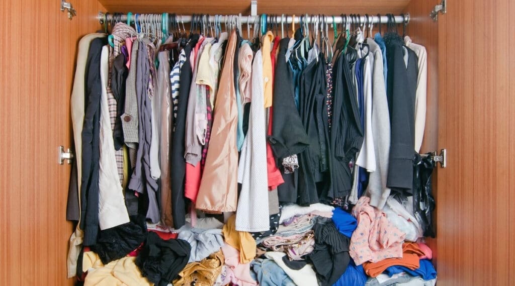 Messy Clothing in Closet