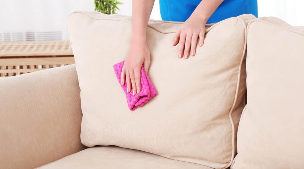 Using Cloth and Baking Soda on Couch