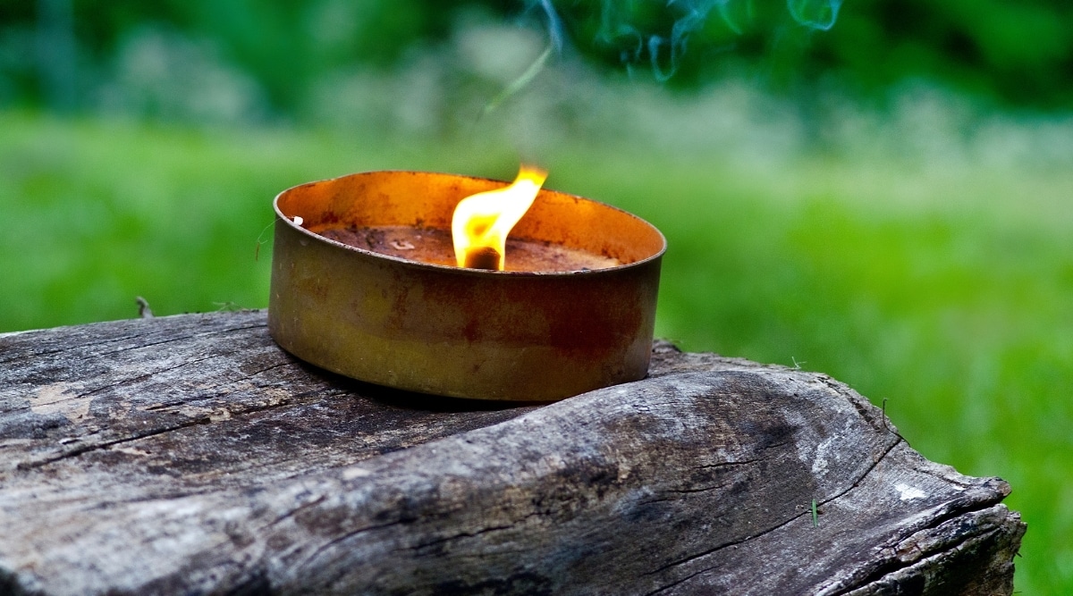 Citronella Candle Outdoors