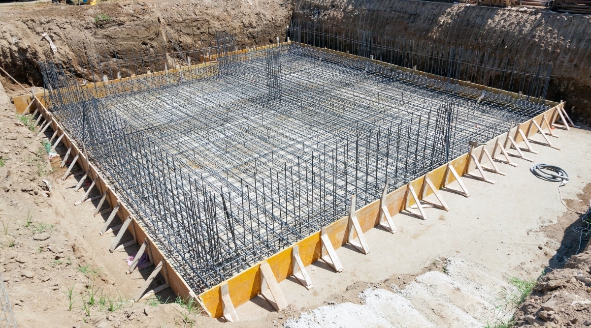home foundation with steel webbing